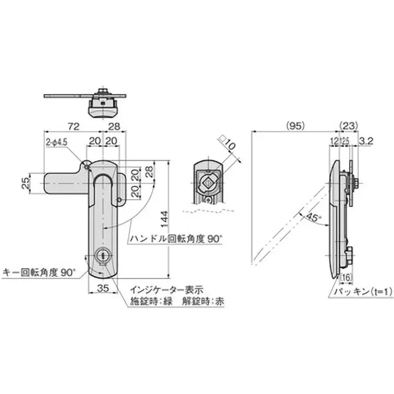 TAKIGEN Flat Handle Aluminum Alloy 290 g with Indicator, A-456-1-1(#0200)