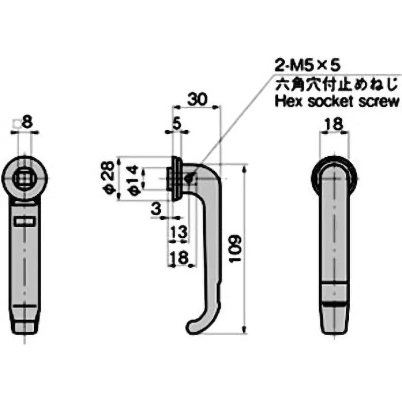 TAKIGEN Aluminum Inner Handle Aluminum Alloy Satellite Chrome Plating, A-100-4
