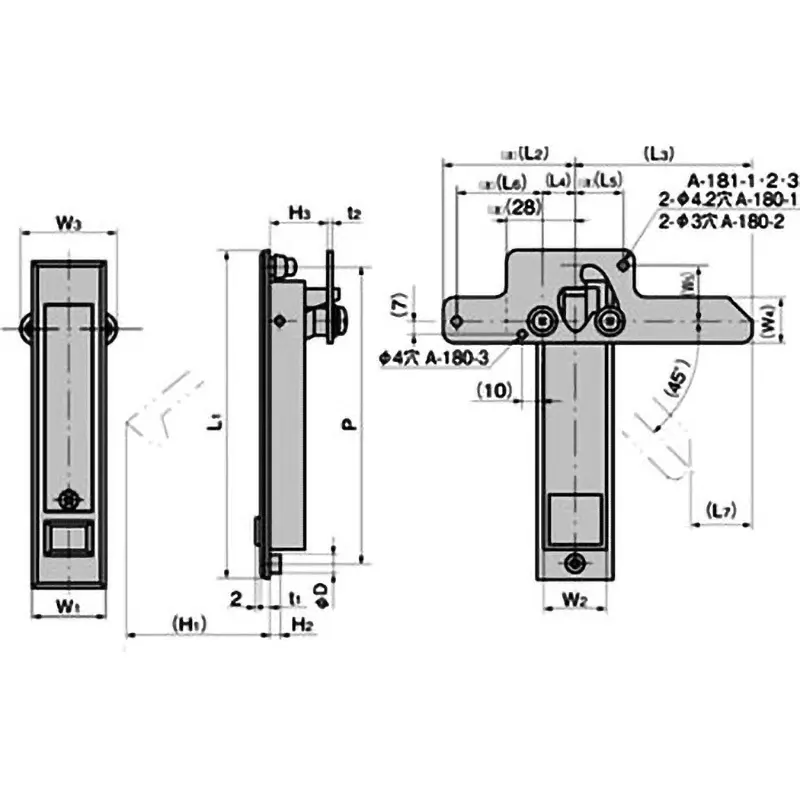 TAKIGEN Flat Handle Zinc Alloy 250 g with Push Button, A-180-2-1(#030)