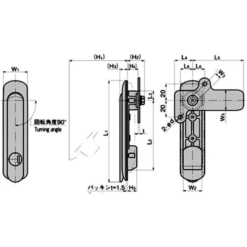 TAKIGEN Plane Swing Handle Stainless Steel 340 g, A-1464-2-2