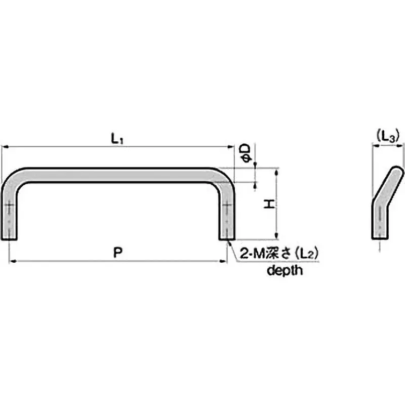 TAKIGEN Stainless Steel Round Bar Handle Electropolishing Finish 54 g, A-1075-5-TMP