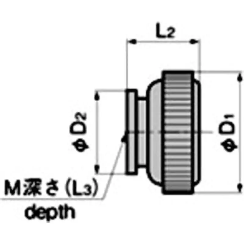 takigen-small-knurled-knob-m4-female-thread-6-mm-mounting-length-ap-40-11-ivory