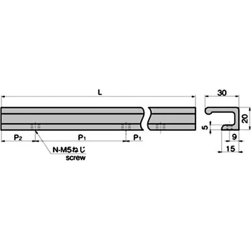 TAKIGEN Square Aluminum Handle Silver Anodized 55 g, A-190-2-1