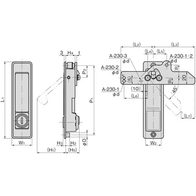 TAKIGEN Flat Handle Zinc Alloy Satellite Chrome Plating 220 g, A-230-2-1(TAK60)