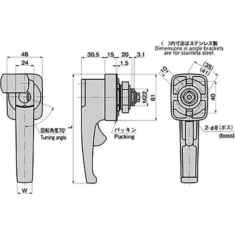 TAKIGEN Waterproof Lever Lock Handle Zinc Alloy 541 g, A-130-3-1(TAK60)