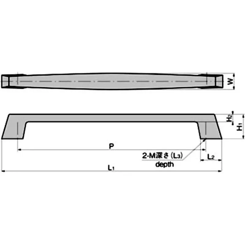 TAKIGEN Square Type 7 Handle Zinc Alloy Chrome Plating 392N 240 g, A-173-15
