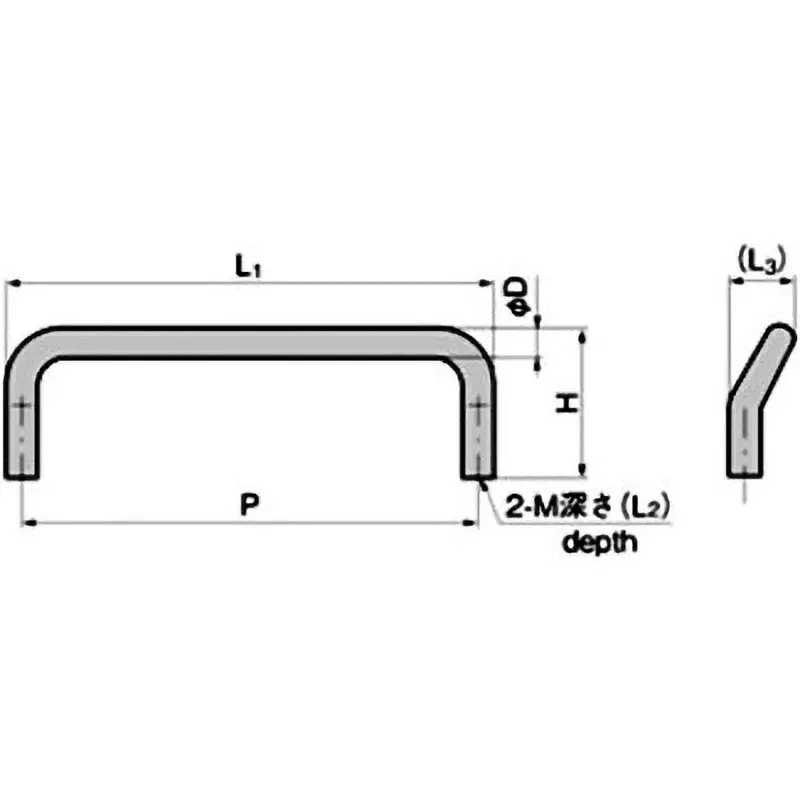 TAKIGEN Round Bar Handle Stainless Steel Mirror Buffing, A-1075-6