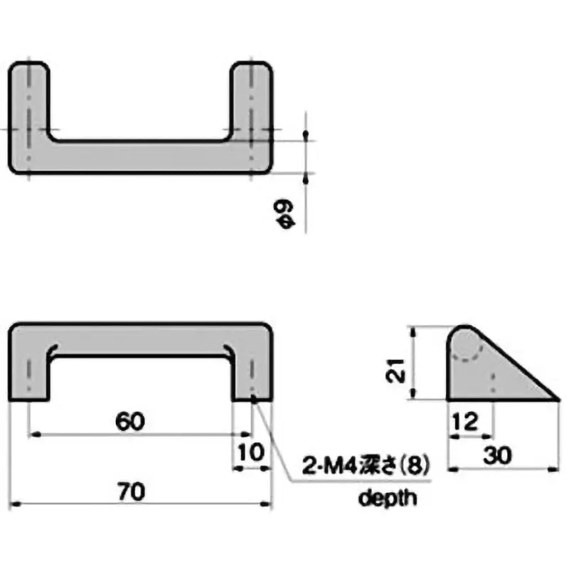 takigen-triangular-handle-p-60-abs-resin-ap-281-black
