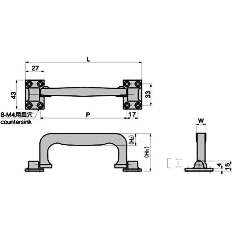 TAKIGEN Stainless Steel Handle with Stopper 340 g, A-1082-1