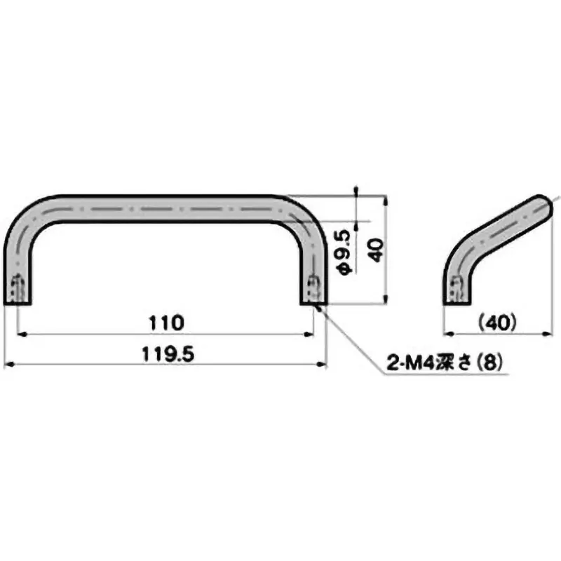 TAKIGEN Aluminum Round Bar Handle Alumite Treatment Finish, A-562