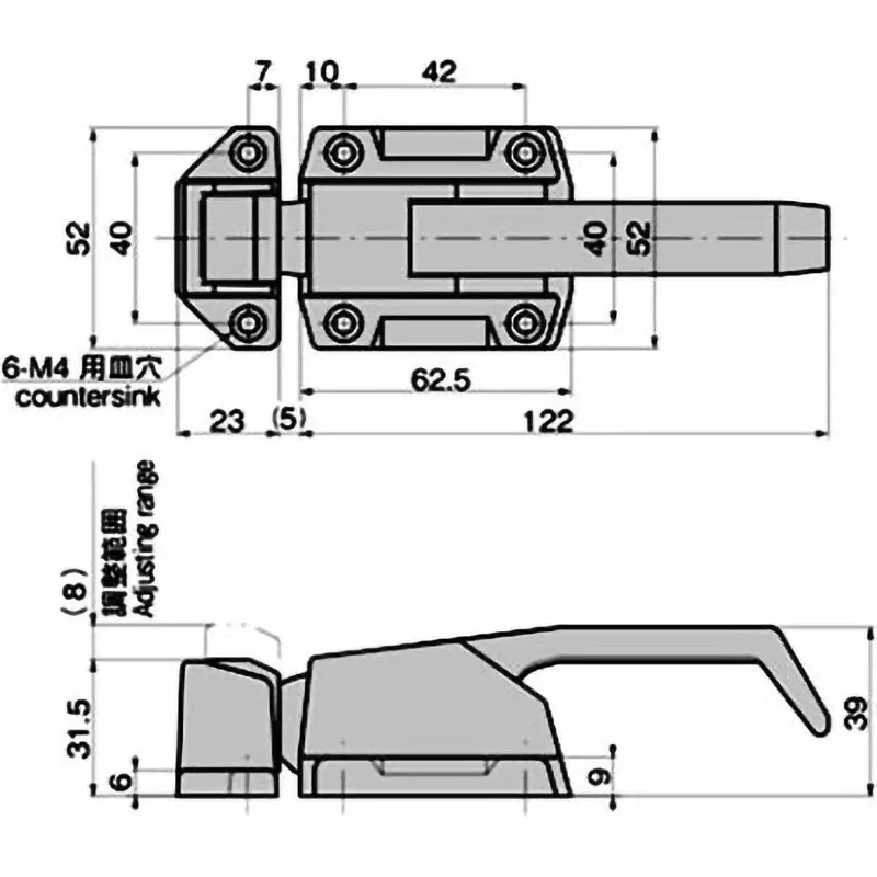 TAKIGEN Latch Type Freezer Handle Zinc Alloy Satellite Chrome Plating, FA-163-B