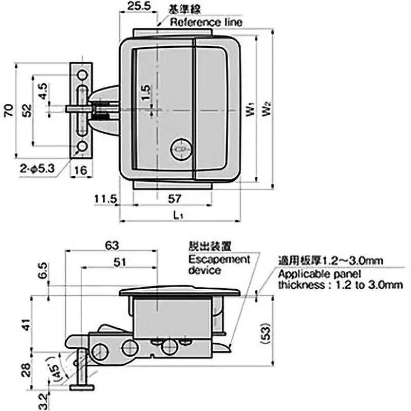 TAKIGEN Snatch Lock Flat Handle 480 g for Vibration Resistance, AP-151R-B-1-1-Black(#400)