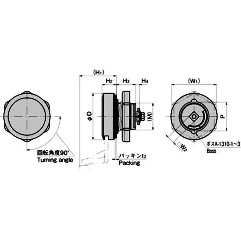TAKIGEN Stainless Steel Waterproof Collar Lock Handle 100 g, A-1310-4