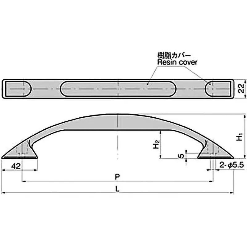 TAKIGEN Arch Handle Zinc Alloy Urethane Resin Baking Finish 330 g, A-218-2