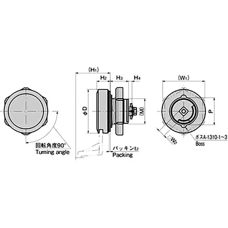 TAKIGEN Stainless Steel Waterproof Collar Lock Handle 134 g, A-1310-3