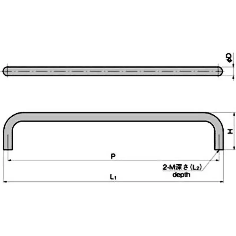 TAKIGEN Round Bar Handle Stainless Steel Mirror Buffing, A-1042-C-6