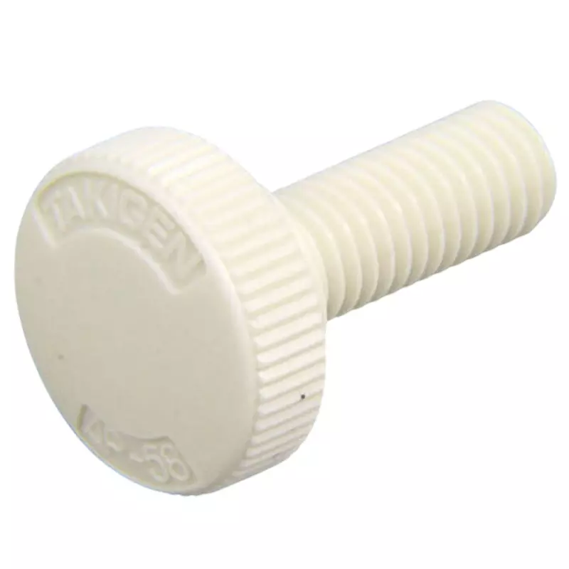 TAKIGEN Vinyl Chloride Knurl Screw Ivory, AP-58-M8-20