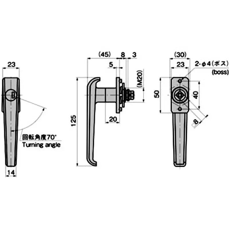 TAKIGEN Square Handle Zinc Alloy Chrome Plating, A-51-2-2