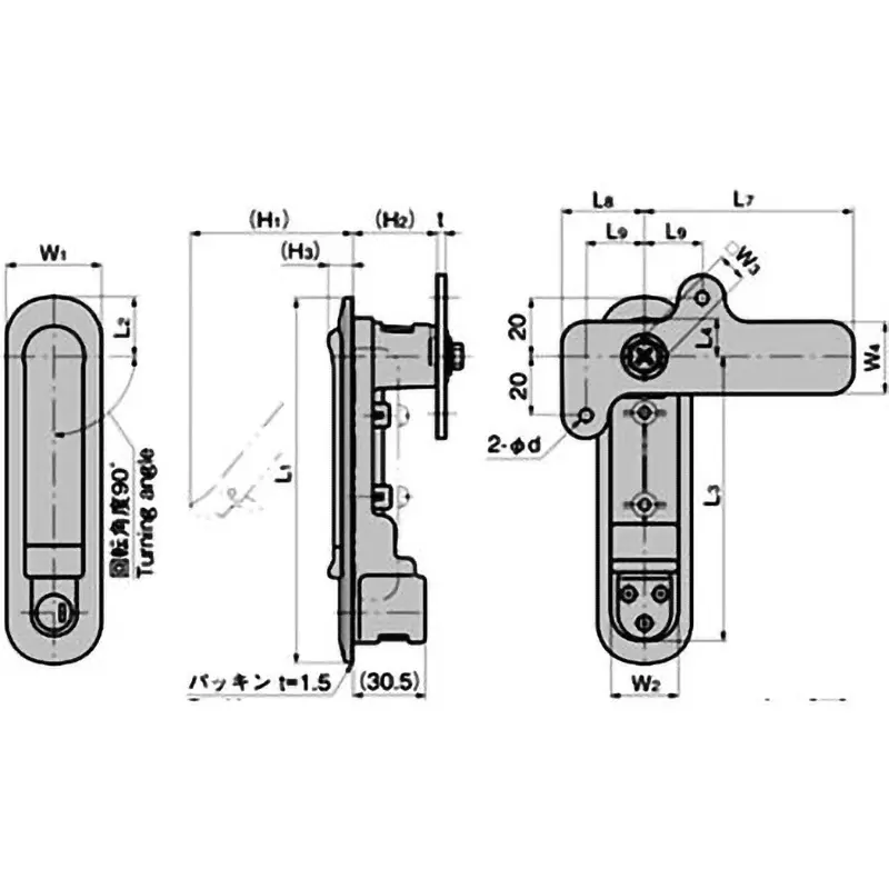 TAKIGEN Waterproof Flat Handle Aluminum Alloy 342 g, A-488-5(#R0220)