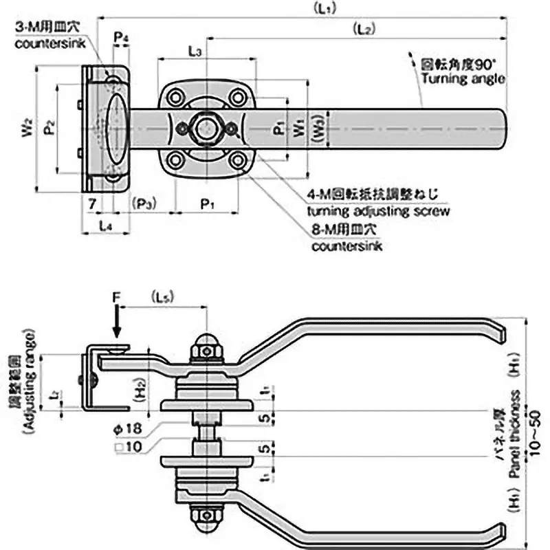 TAKIGEN Double-Sided Handle Stainless Steel for Sealing, FA-1919-W-2