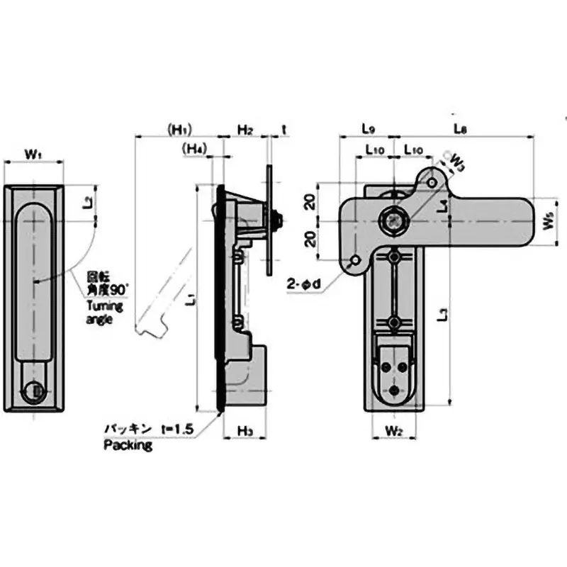 TAKIGEN Auto-Lock Flat Handle Aluminum Alloy 590 g, A-480-A-2(TAK60)