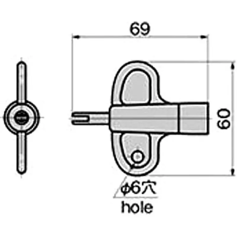 TAKIGEN Tightening Handle Zinc Alloy Chrome Plating, A-169-H