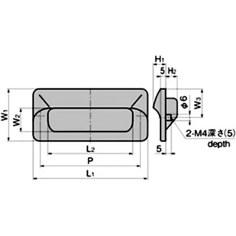 TAKIGEN Embedded Handle Polycarbonate + ABS Alloy 39 g, AP-183-2-Ivory