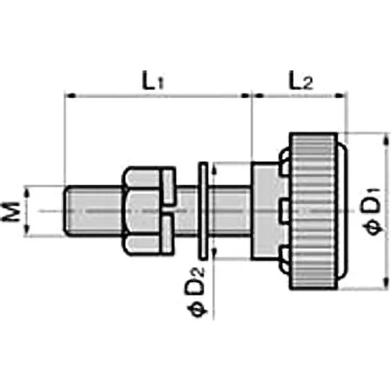 TAKIGEN Small Knurl Knob (M3 Male Thread L = 20) 20 mm Mounting Length, AP-40-2-Ivory
