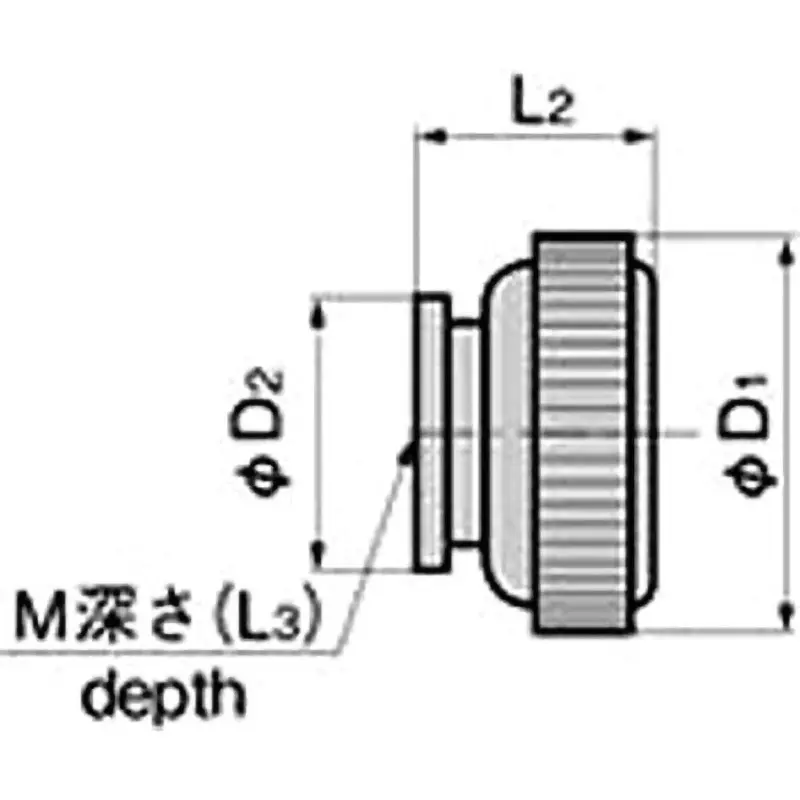 TAKIGEN Small Knurled Knob (M5 Female Thread) 6 mm Mounting Length, AP-40-13-Black