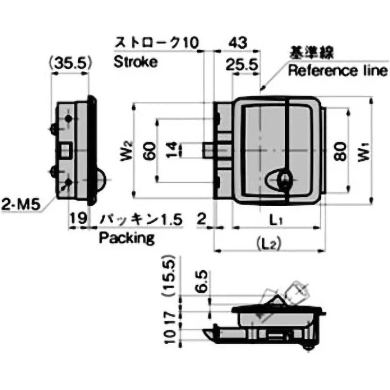TAKIGEN Latch Type Flat Handle 660 g, A-151R-F-1-1(TAK60)