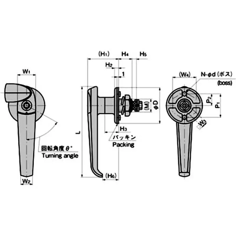 TAKIGEN Stainless Steel Waterproof Handle 196 g, A-1140-6-1(TAK60)