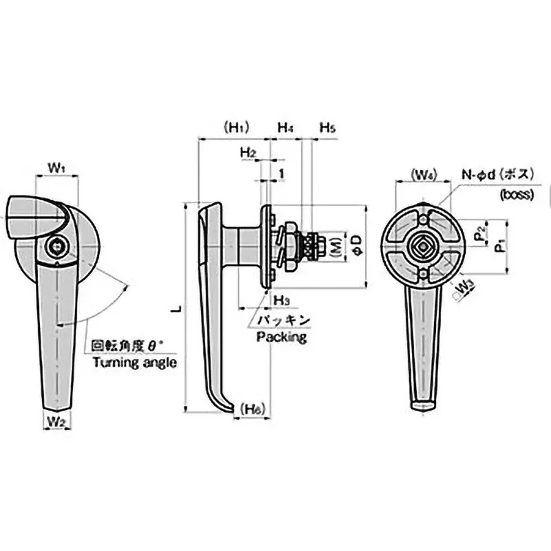 TAKIGEN Stainless Steel Waterproof Handle, A-1140-4-1(TAK60)