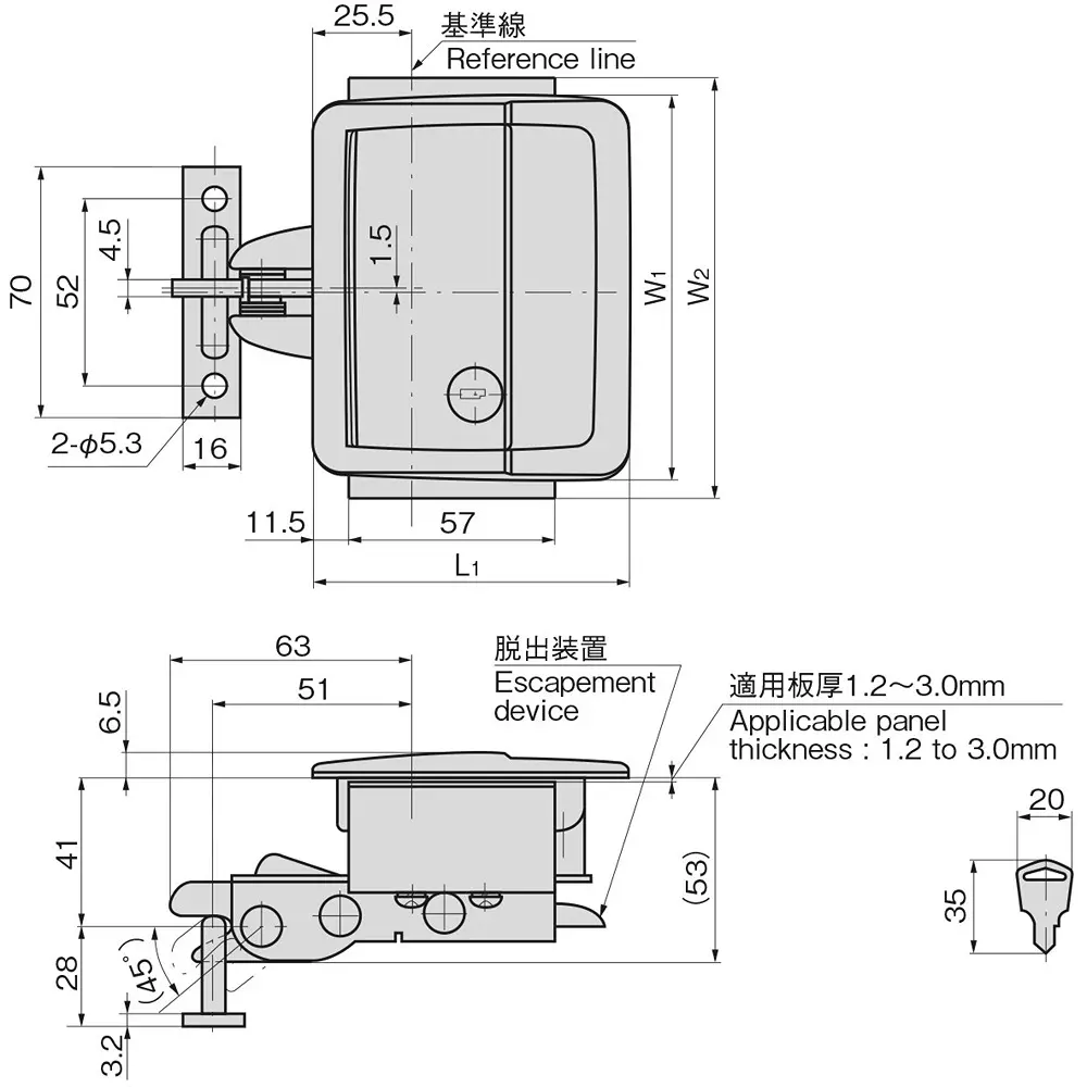 TAKIGEN Snatch Lock Flat Handle 710 g for Vibration Resistance, A-151R-B-2-1(#400)