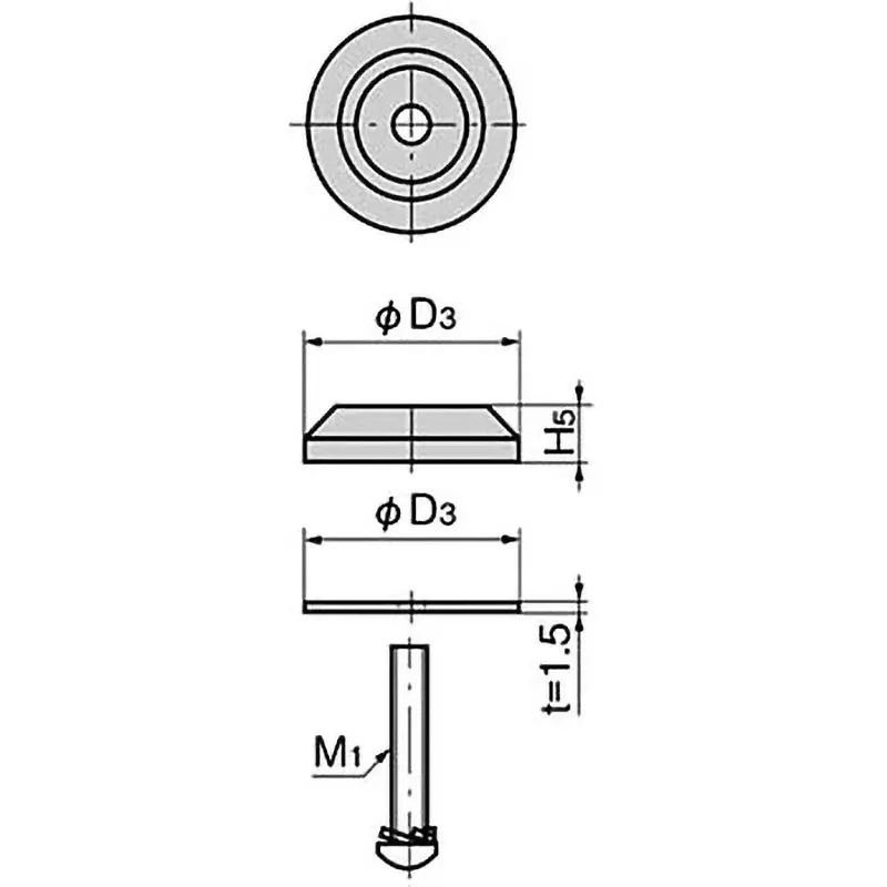 TAKIGEN Pipe Handle Washer Stainless Steel for Φ25 mm Suitable Pipe, A-1524-2F-25 (2 pieces)