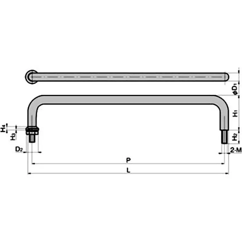 TAKIGEN Stainless Steel Round Bar Handle Mirror Buffing Finish 125 g, A-1042-B-4