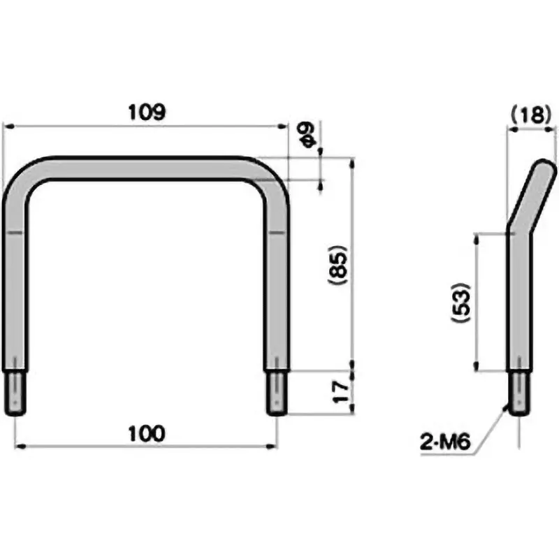 TAKIGEN Stainless Steel Round Bar Handle Electropolishing Finish, A-1075-3-TMP