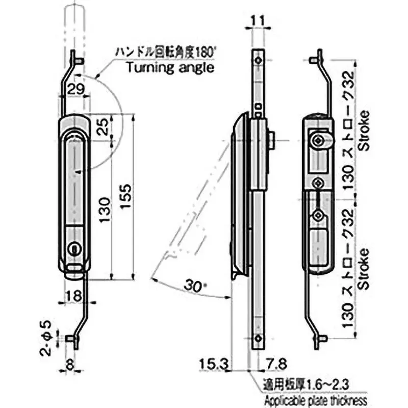 TAKIGEN Outside Gasket Handle Zinc Alloy Satellite Chrome Plating 476 g, A-463(#0200)