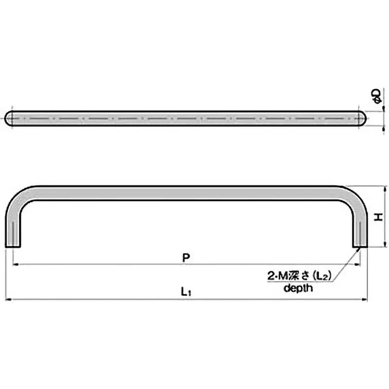 TAKIGEN Stainless Steel Round Bar Handle Electropolishing Finish 105 g, A-1042-C-4-TMP