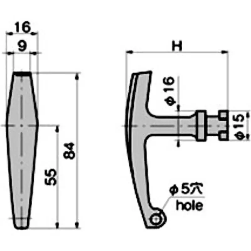 TAKIGEN Key Handle Zinc Alloy 112 g, #0060-H (Long)