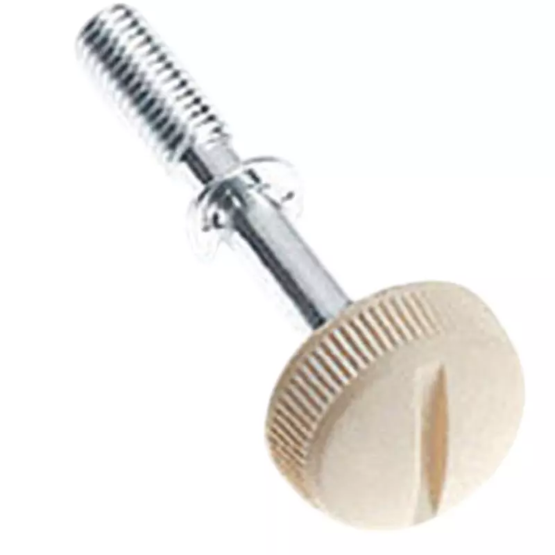 TAKIGEN Foot Length Knurled Knob (M5 X L1 = 22 X L2 = 14) ABS Resin, AP-176-8-Ivory