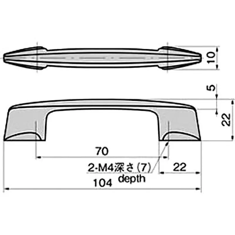TAKIGEN Handle Type 6 (P = 70) PC + ABS Alloy, AP-67-Ivory