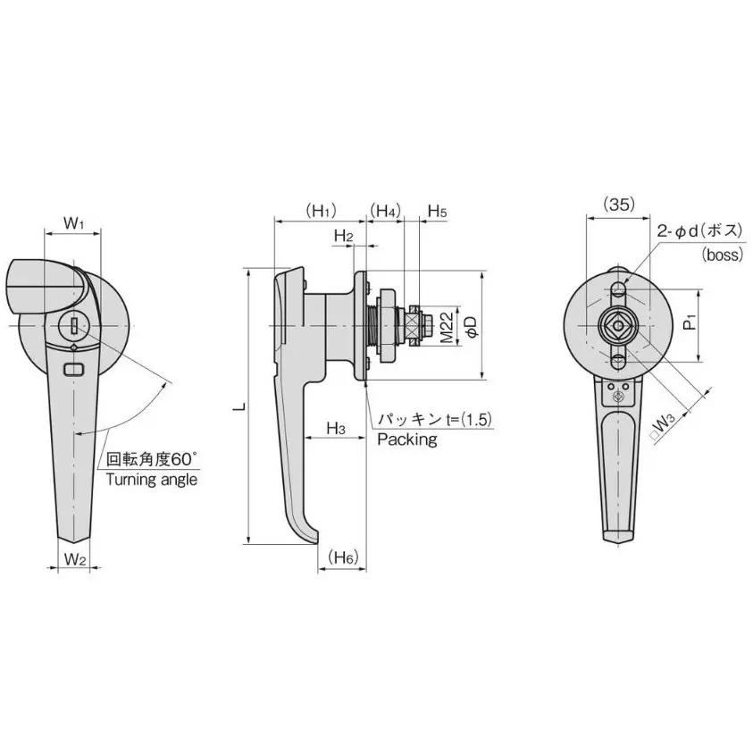 TAKIGEN Waterproof Handle with Indicator 615 g, A-1140-SF-1-1♯200