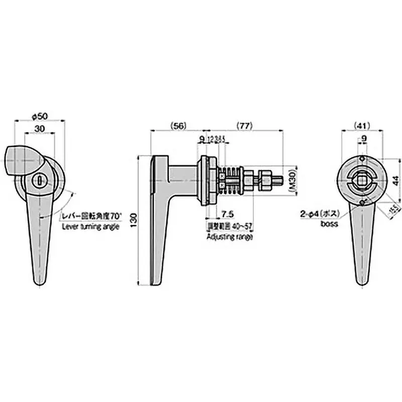 TAKIGEN L-Shaped Handle Zinc Alloy Chrome Plating, A-106-2