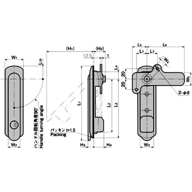 TAKIGEN Thin Flat Swing Handle Zinc Alloy 520 g, A-464-C-1-1(TAK60)