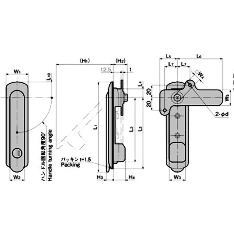 TAKIGEN Thin Flat Swing Handle Stainless Steel 520 g, A-1464-C-1-1(TAK60)