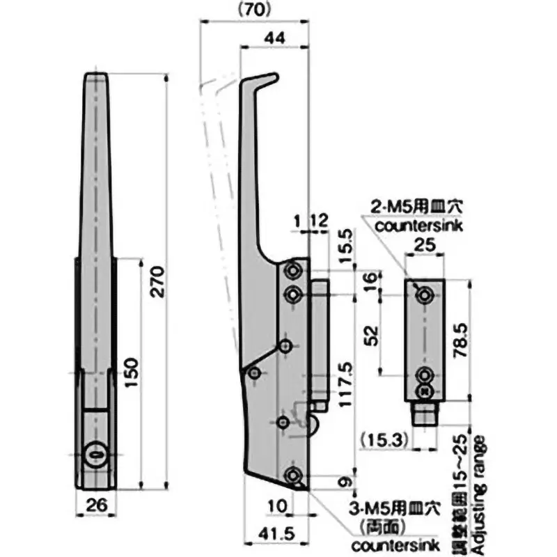 TAKIGEN Magnetic Handle Zinc Alloy Chrome Plating for Sealing, FA-610(#0200)