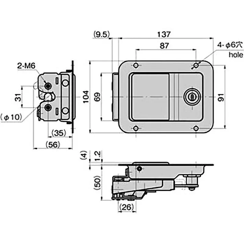 TAKIGEN Stainless Steel Paddle Handle Snatch Type, A-1882-E-1