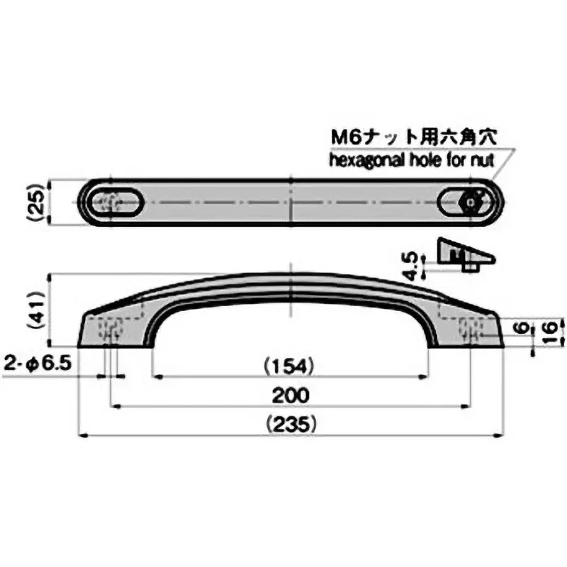 TAKIGEN Handle Polyamide 66 Black, AP-829-1-Black