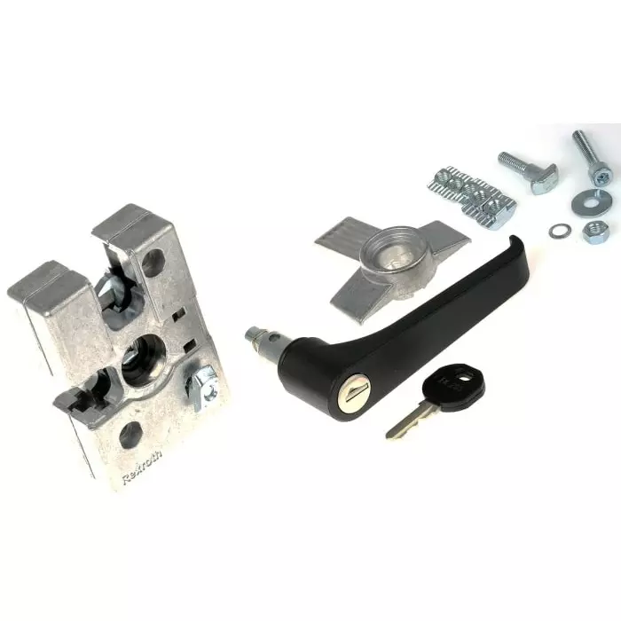 Bosch Rexroth Die Cast Zinc, Galvanised Steel Door Lock, 8 mm Slot, 30 mm, 45 mm Strut Profile, 3842525822