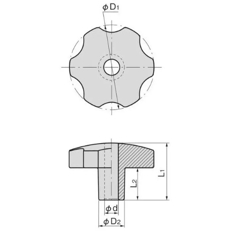 TAKIGEN Stainless Steel Knob Fastener (Φ8 Through Hole), A-1099-P-3